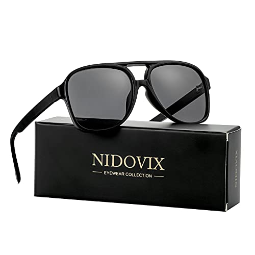 Image of Polarized Classic Vintage Aviator Sunglasses for Men Women Large Frame Retro 70s Sunglasses
