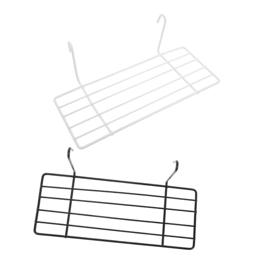 Milisten 2pcs Rectangular Bird Platform Iron Parakeet Stand for Cage Easy Installation for Cockatiels and Conures Black