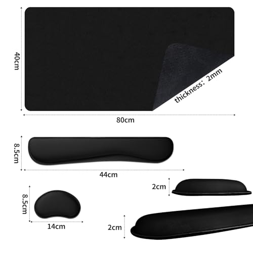 Image of Leather Desk Pad, Black Desk Mat, Non-Slip Desk Protector Mat, Leather Desk Blotter, Computer Desk Pad, Waterproof Desk Mat for Home Office and Decor(31.5x15.7 Inches)