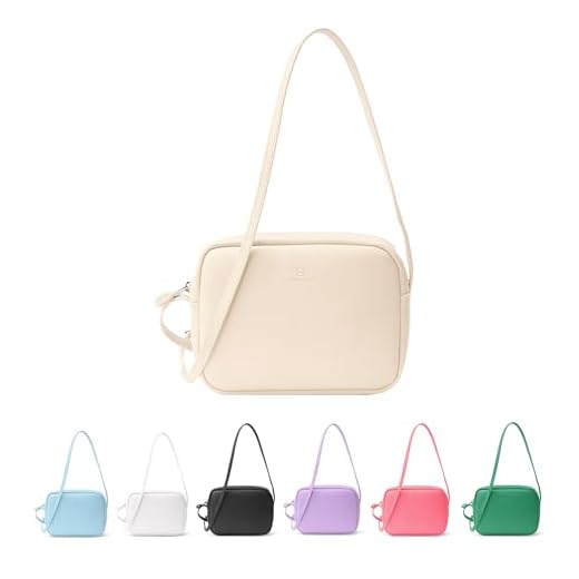Tonny Black Mini Urban Komfort Umhängetasche Damen, Crossbody Bag, Handtasche, Verstellbarer Dünner Gurt, PU Vegan Leder, 15 x 20 x 5 cm (Creme)