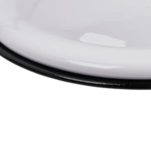 Creative Co-Op Set of 2 White Enameled Canisters with Lids Creative Co Op Set of 2 White Enameled Canisters with Lids