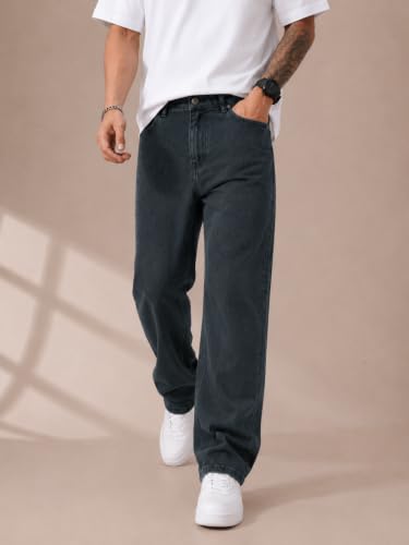 Image of Men's Comfortable Casual Denim Jeans || Straight Fit (Jean) for Men || Regular Fit Mid Rise Flat Front Full Length Jeans for Men| Modern & Fashionable for Casualwear