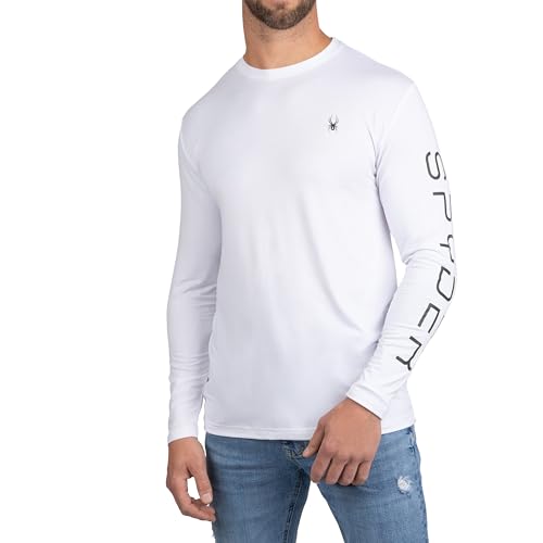 Spyder Mens Crew Neck Long Sleeve Undershirts/Ultra Soft Stretch Sports T-Shirt Dry Fit Athletic Running Workout Shirts2
