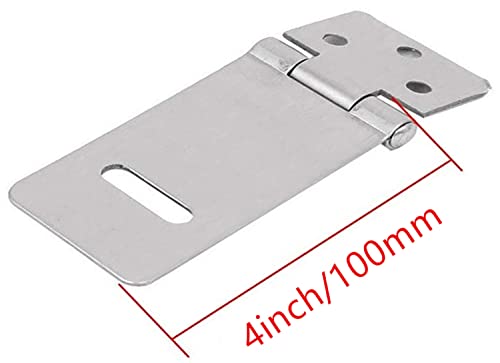 Image of XMHF 4 Pack Door Padlock Locks Hasp Latch, 4inch Safety Packlock Clasp Hasp Lock Latch,Extra Thick Door Gate Lock Hasp