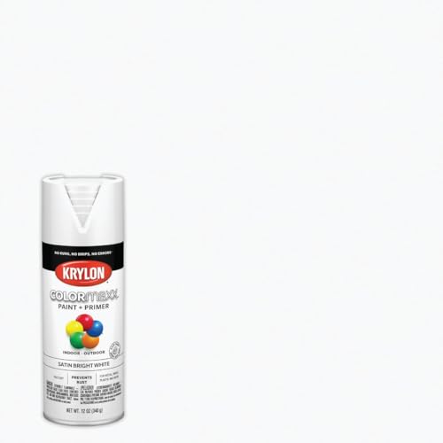 Image of Krylon K05558007 COLORmaxx Spray Paint and Primer for Indoor /Outdoor Use, Satin Bright White