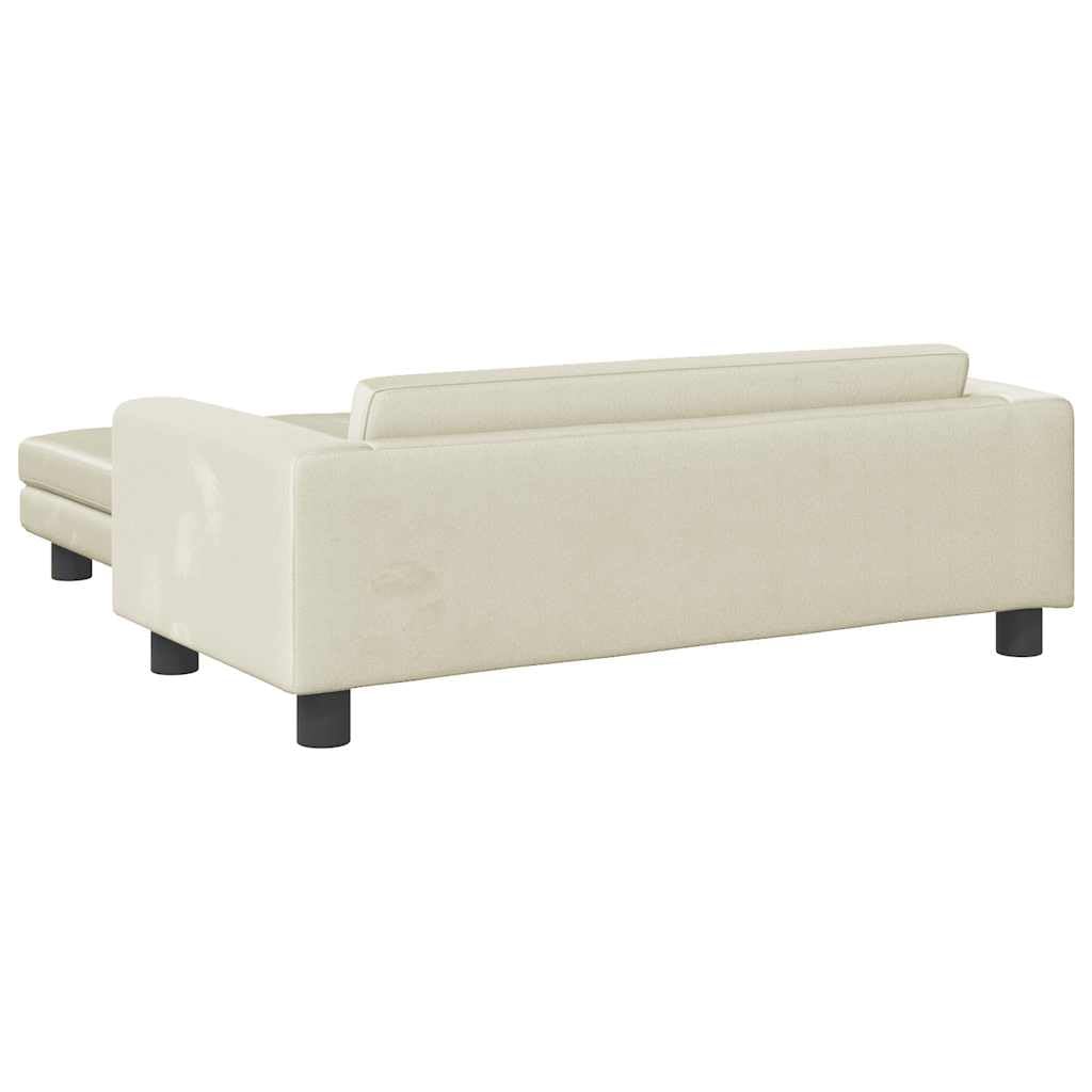 Cuccia per cani con estensione color crema, in velluto, 100 x 50 x 30 cm, con cuscino e fondo antiscivolo, morbido divano per animali domestici, lavabile, delicato sulle articolazioni