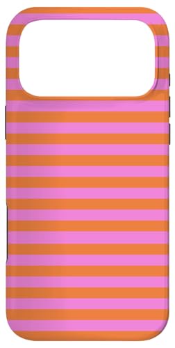 Orange and Pink Stripes Geometric Horizontal Lines Pattern X}zP[X iPhone 17 Pro Max p