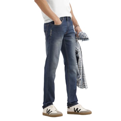 Image of WROGN Men's Cotton Stretch Jeans | Solid | Slim Fit