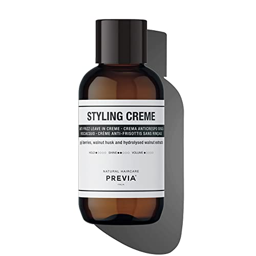 PREVIA Anti Frizz Leave-In Creme - Hydrating Styling Cream for Frizzy Hair with Apricot Extract - Detangles & Preps Hair for All Hair Types - Vegan Paraben Free Moisturizing Frizz Control 3.38 oz