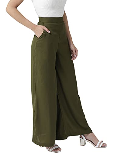 Image of Style Quotient Women Black Solid Flared Palazzos