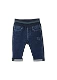 s.Oliver Junior Baby Girls Jeans mit Umschlagbund und Herz Muster, Dark Blue, 92