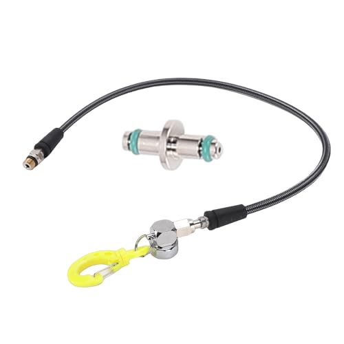 Generic Manómetro de Buceo, Manómetro Sumergible que Brilla en la Oscuridad, de Manguera de Fibra de Carbono de Alta Resistencia con Gancho BCD para Manguera, Ideal para Buceo Submarino (80CM)