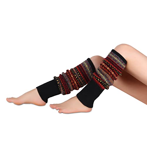 Benefeet Sox Leg Warmers for Women Girls Wool Knit Leg Warmer for Winter Bohemian Patterned Long Leg Warmer2