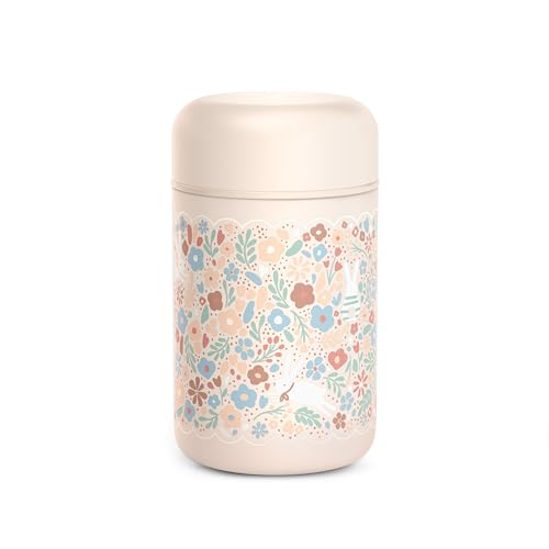 Suavinex, Termo Papillero para Bebé. Termo de Acero Inoxidable con Cierre Hermético Antifugas. Seguro. Para Comidas Calientes y Frías. Para Alimentos Sólidos o Papillas. 400 ml. Wonderland, Flores