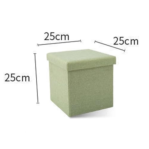 Image of Kuber Industries MDF Pack of 2 Storage Stool|Square Toy Storage Box|Foot Rest Stool|Folding Seating Stool|Wardrobe Organizer for Clothes-Books|Storage Box for Living Room|S Zh004Gn|Green