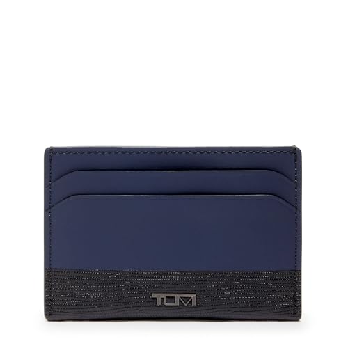 Image of TUMI - Nassau Slim Card Case - Slim Wallet Card Holder for Men & Women - Thin Wallet - Soft Nappa Leather Material - Navy /Black