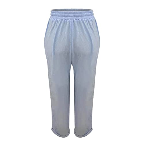 Pantalon lin été anti-chaleur fluide et confortable à taille haute
