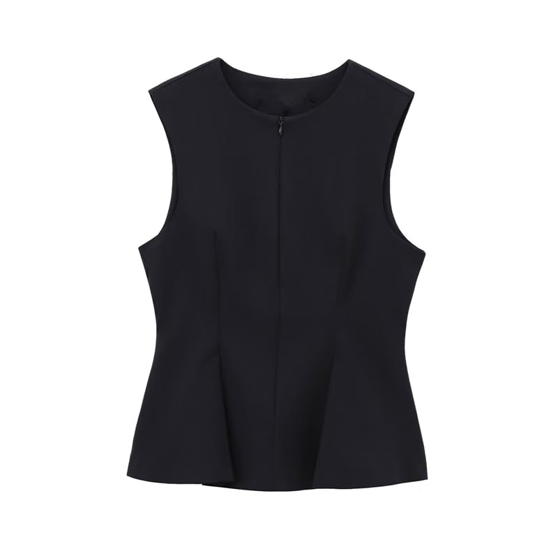 Minimalist Fashion Ladies Solid Short Slim Fit Vest Tank Top Women Elegant Blazer Sleeveless Vest