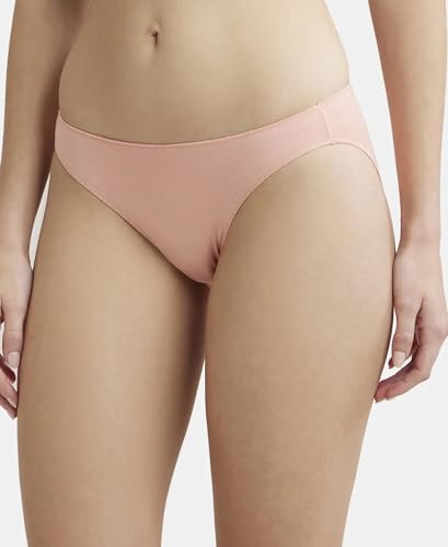 Image of Jockey 1803 Women's Medium Coverage Micro Modal Elastane Stretch Mid Waist Bikini Concealed Waistband and Stay Fresh Treatment