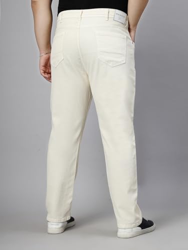Image of Style Quotient Men Plus Size Black Tapered Fit Mid Rise Stretchable Jeans