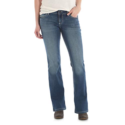 Wrangler womens Retro Mae Mid Rise Stretch Boot Cut Jeans, Wash Dark, 17-34 US