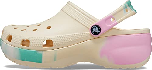 Crocs Women's Classic Graphic Platform Clogs, Platform Shoes, Vanilla/Multi, 11 Women #TOP7