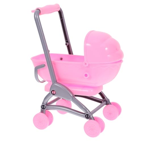 Kisangel Mini Puppenwagen für Puppenhaus Simulierter Kinderwagen Zubehör für Kreative Rollenspiele Stabil und Langlebig aus Hochwertigem für Realistische Puppenhausdekoration