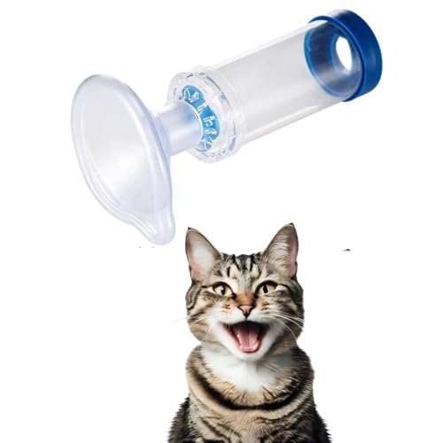 Pet Inhaler Spacer with Face Mask, Handheld Aerochamber for Cats, Aero Chamber with Mask for Cats, Cat Inhaler Spacer, Comfortable Face Mask (for Cats)