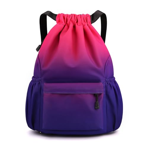 flintronic Mochila Cuerdas para Mujer Hombre, Impermeable Bolsa de Cuerdas Gran Capacidad, Bolsa de Deporte, Deportiva Impermeable Mochila de Playa para Compras Deporte Viaje, Color Rojo y Azul