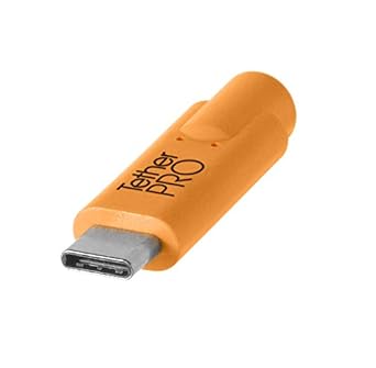 Tether Tools TetherPro USB-C to 3.0 Micro-B Right Angle Cable, 15', Orange