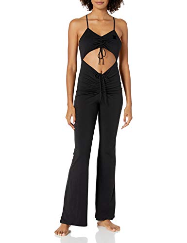 Savage X Fenty womens Drawstring Jumpsuit with Keyhole, CAVIAR, L
