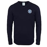 Manchester City FC - Jersey de punto con cuello de pico - Para hombre - Con el escudo del club - Producto oficial - Azul marino - M