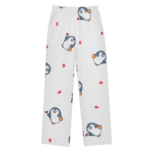 Kawaii Penguin Boys Pants Boys Athletic Pants Long Pant for Boywith Pockets Wide-Leg Size 6-14Y