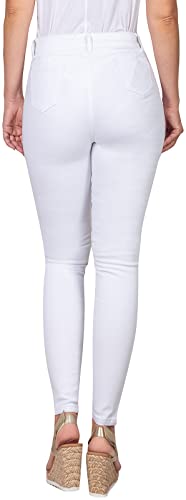 2LUV Women's Stretchy 5 Pocket Skinny Jeans White 133