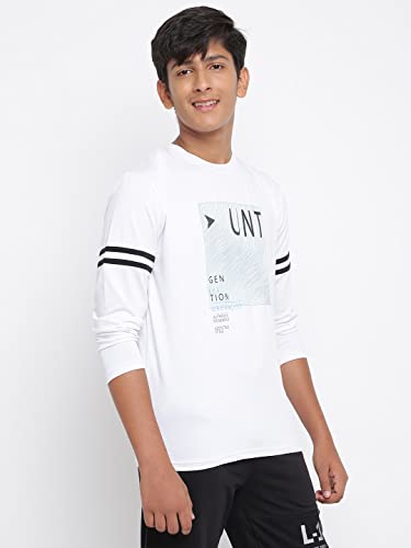 Image of Li'l Tomatoes Boys Regular Fit Printed Hooded Cotton Tshirt Mint