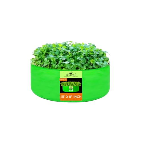 Image of Kingwell Grow Bag 15 X 9 INCH, PACK OF 1 For Terrace Garden Leafy Vegetable Plant Grow Bags Fruits Growing Containers For terrece Gardening