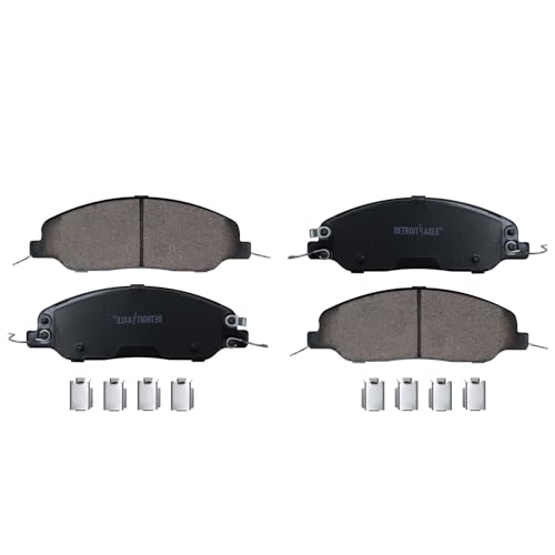 Image of Detroit Axle - Front Brake Pads for 2011-2014 Ford Mustang 2012 2013 Ceramic Brake Pads w /Hardware Replacement