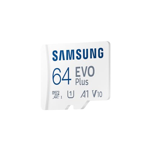 Carte MEMOIRE SAMSUNG 64G Micro SD Evo Plus 2024 avec Adaptateur SD Classe 10 Lecture 160 Mo/s Ecriture 160 Mo/s MB-MC64SA/EU