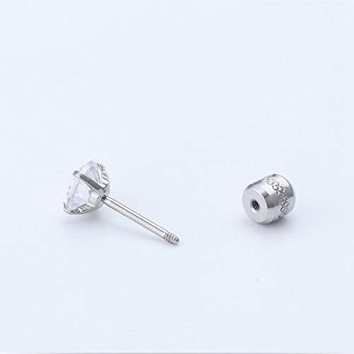 Hypoallergenic double sided diamond Stud Earrings For Womens Men Secure Safety Screw back Cartilage CZ Stud Earrings3