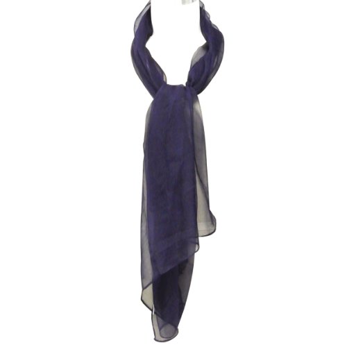 Wrapables Solid Color Silk Long Scarf, Indigo3