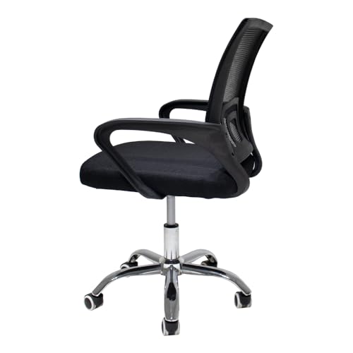 Cadeira de Escritório Secretária Diretor Base Cromada com Rodinha Giratória com Encosto Altura Ajust