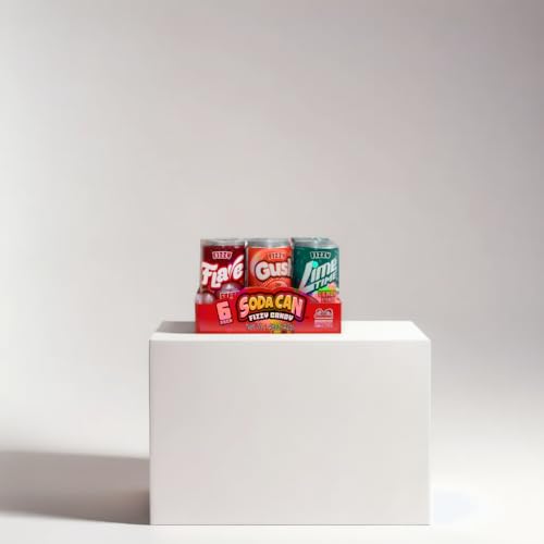 Image of 36 Kidsmania Mini Soda Can Fizzy Candy, 1.48 oz, Goody Bag Filler - Party Favor - 4 Assorted Flavors! (6 Packs of 6 Cans)