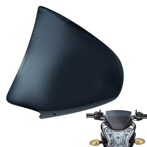 WAZA Bajaj Vikrant V15 / V12 Windshield Front Headlight Visor Bike Wind Deflectors Windscreen Glass Black Protector Superior PC Plastic (PC)