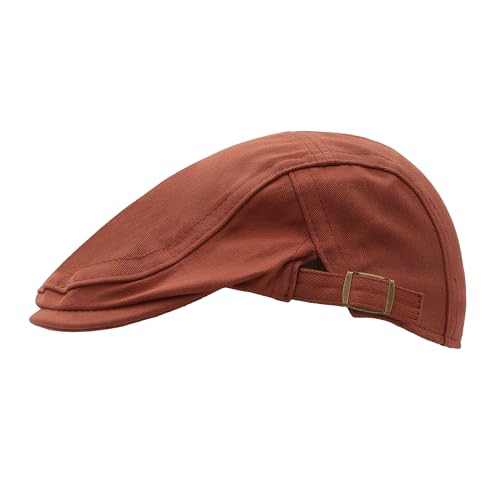 Image of ZLYC Men Cotton Flat Cap Summer Scally Ivy Gatsby Newsboy Beret Driver Cabbie Hunting Hat