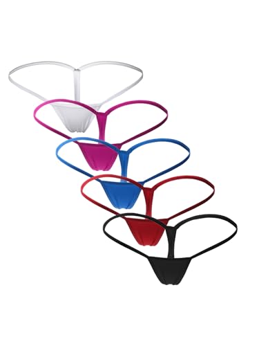 SEXYTINE Women G-string Thongs Low Rise Panty Underwear (US, Alpha, Medium, Regular, Regular, 5 Pack...