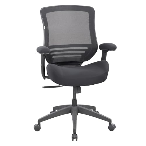 Image of BOLISS 400lbs Ergonomic Office Chair Soft Thick Seat with Mesh Back (Black) | Wide Cushion, Computer Desk Chair, Tilt Lock, Height Adjustable Arms and Lumbar Support Reduce Back Pain