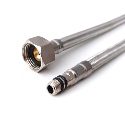 Xcel Home 4 (2 Pairs) x M10 x 1/2 BSP (300mm) Flexible Tap Connectors | Kitchen Sink/Bathroom Basin Monobloc Mixer Flexi Pipes Tails (Short Male End)