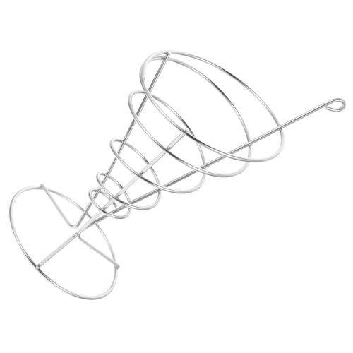 Cabilock Cone Chip Holder Turkey Burgers Kitchen Food Basket Car Sauce Dip Holder French Fry Containers Potato Chips Basket Frying Basket Utensil Tray Hot Dog Basket Silver Stainless Steel