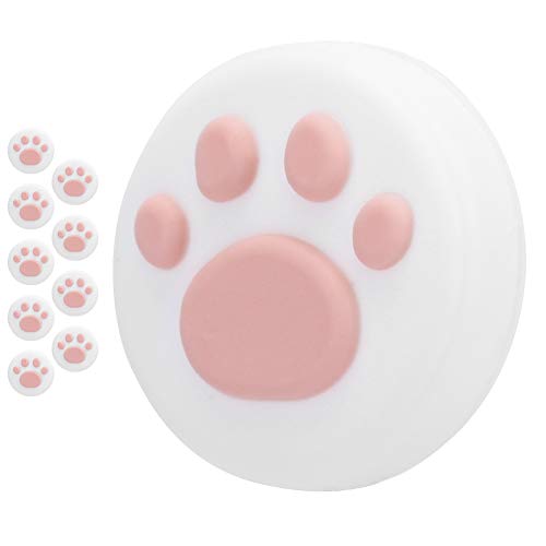 Tonysa Poignées de Pouce de Patte de Chat Souple Couverture de résistance à l'usure Joystick Rocker Capuchon en Silicone Universal Cat Paw Rocker Cap Silicone Rocker Cap Mignon(Rose Blanc) Cover