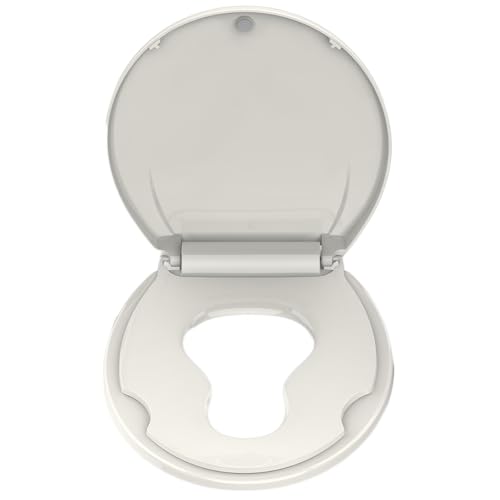 Round Toilet Seat with Built-in Toddler Seat for Easy Potty Training – Slow Close Feature, Easy Install and Clean, Perfect for Both Adults and Child